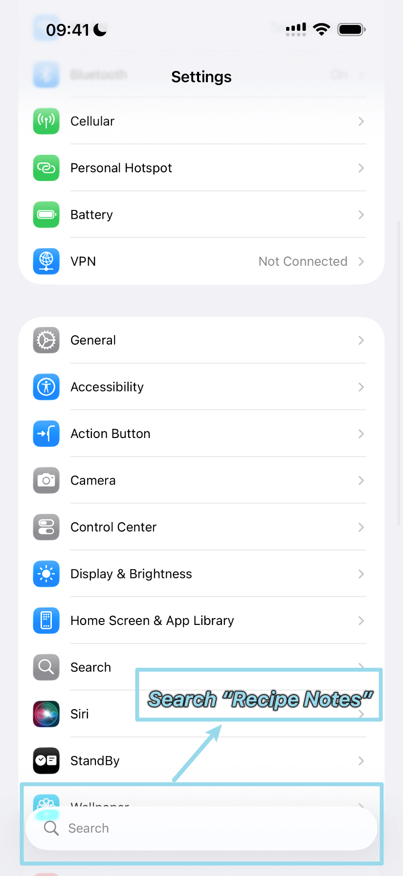 Open iOS Settings - Step 1