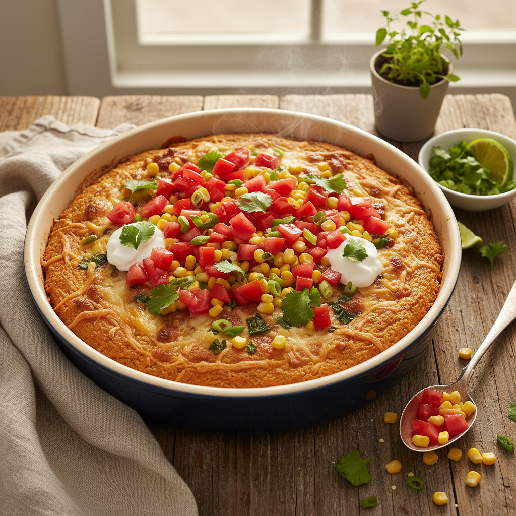 Tamale Pie with Fresh Tomato and Corn