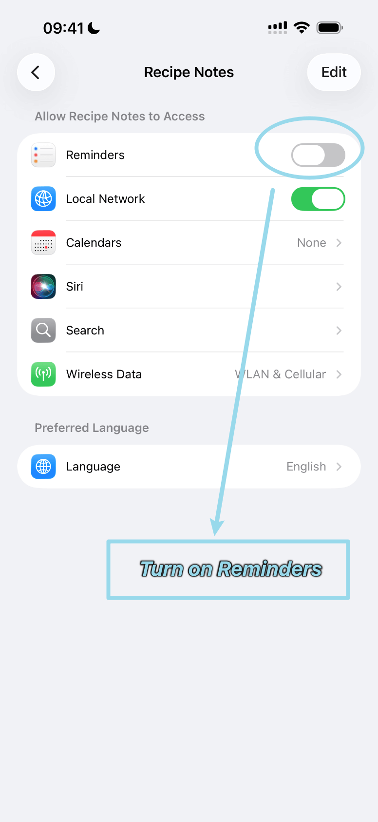 Turn on Reminders - Step 3