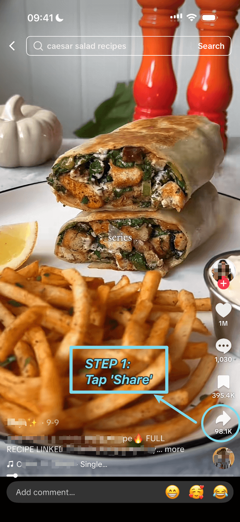 Share the Video - Step 1