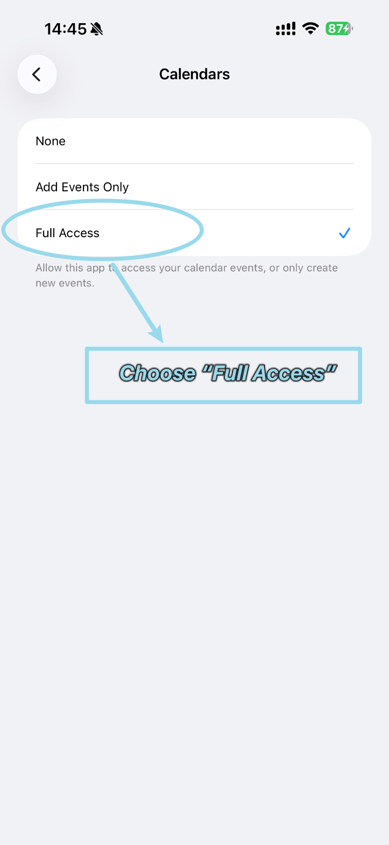 Choose Full Access - Step 4