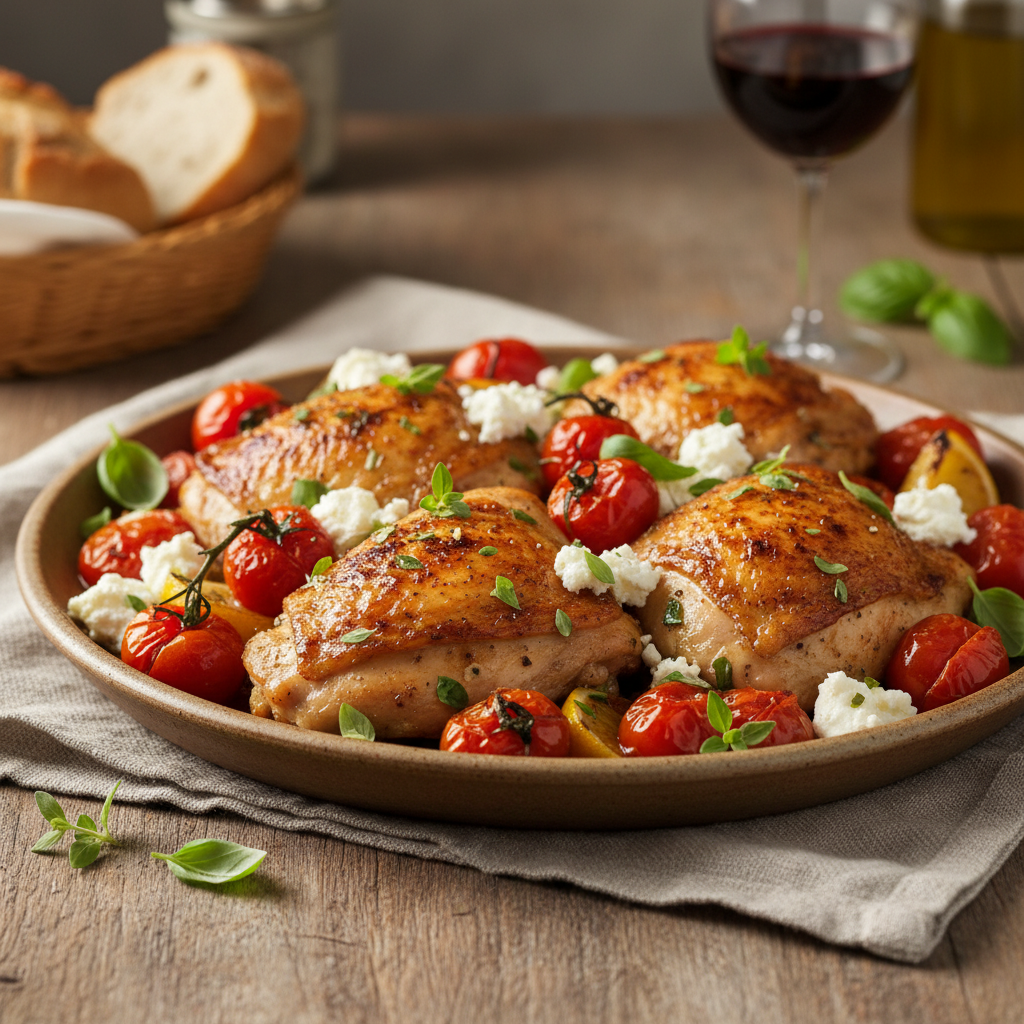 Chicken Thighs With Tomatoes and Feta