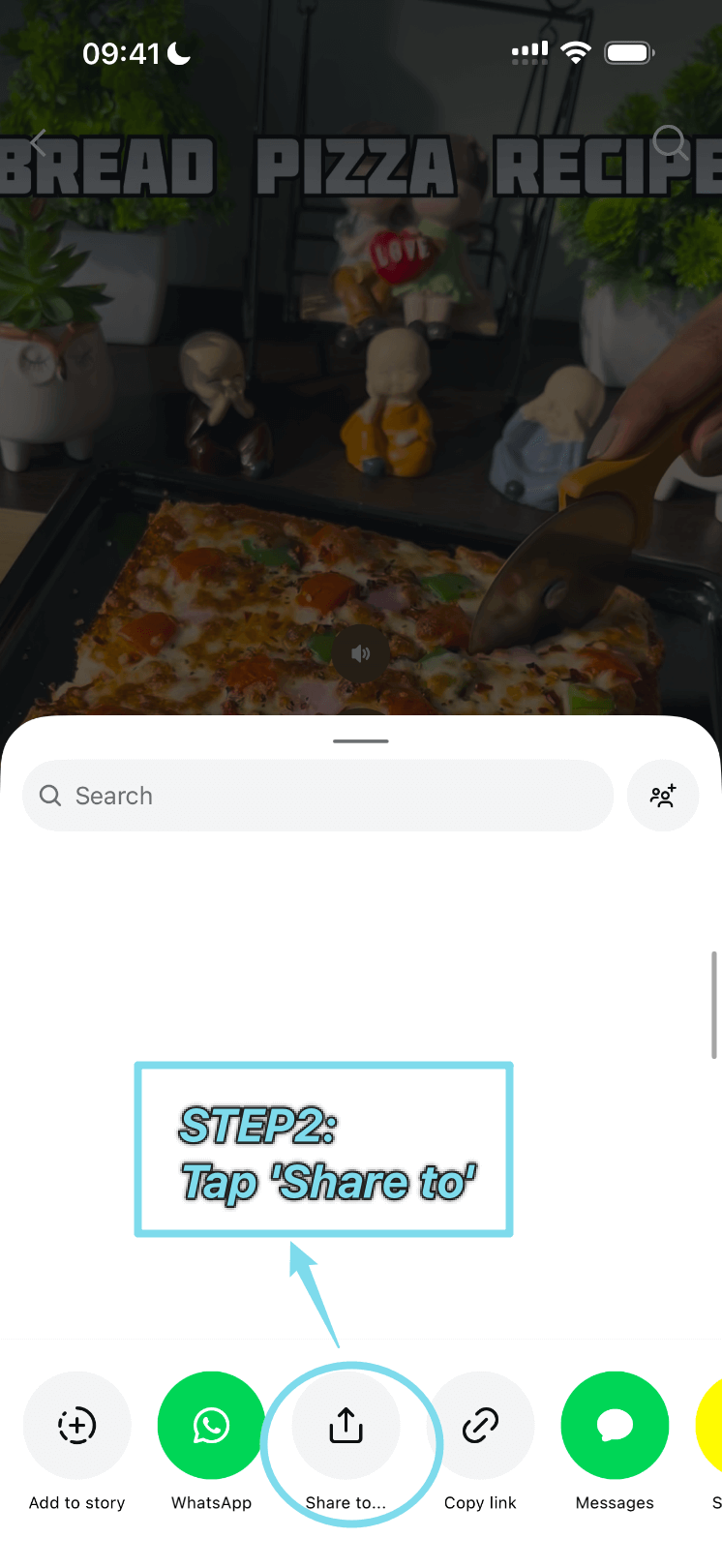 Open Share Options - Step 2