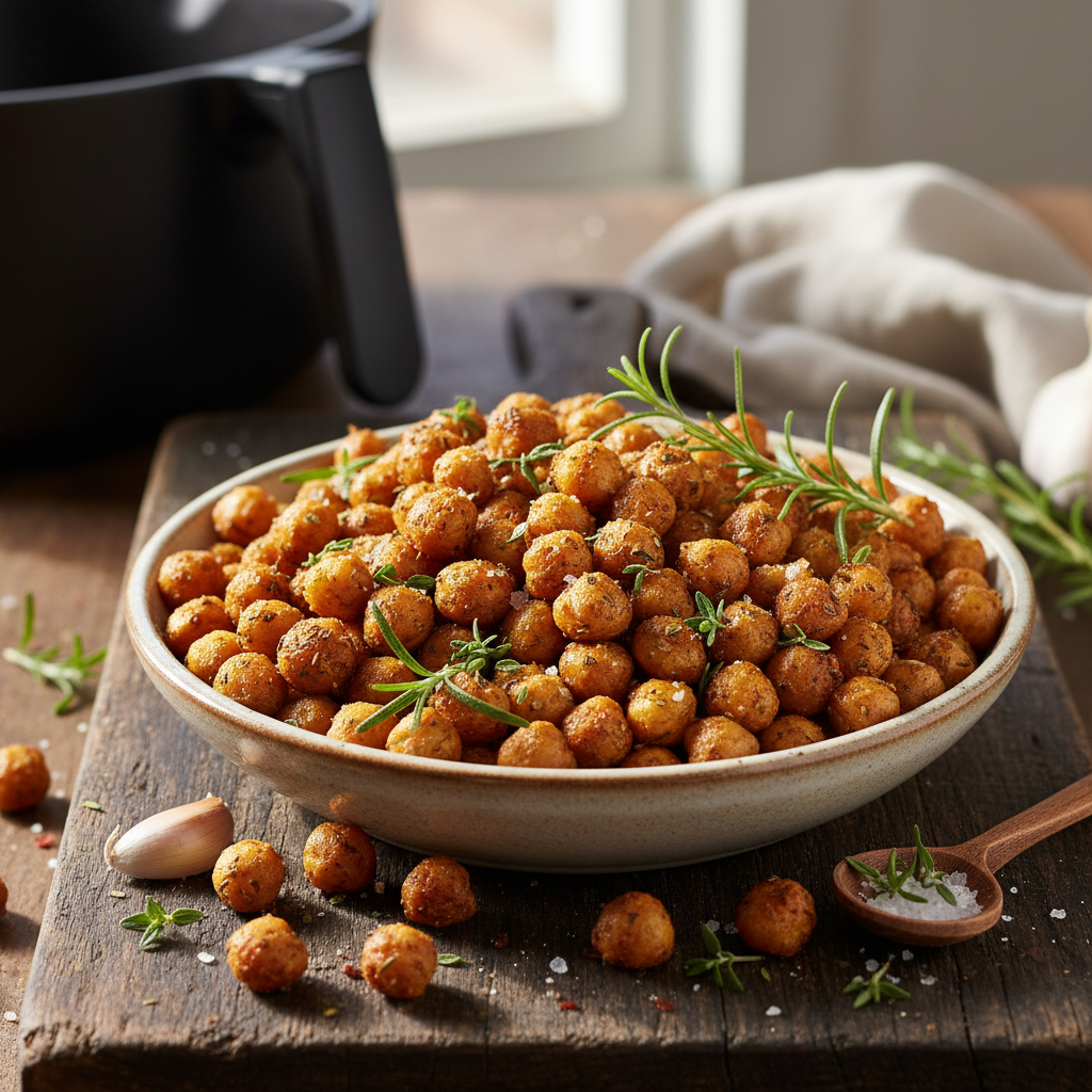 Air Fryer Crispy Herbed Chickpeas