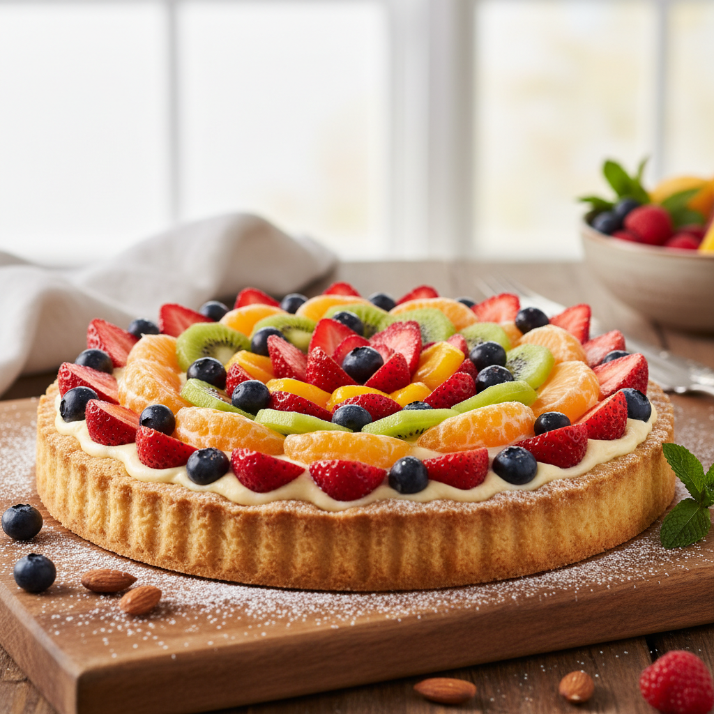 Fresh Fruit Tart With Almond Press-In Crust