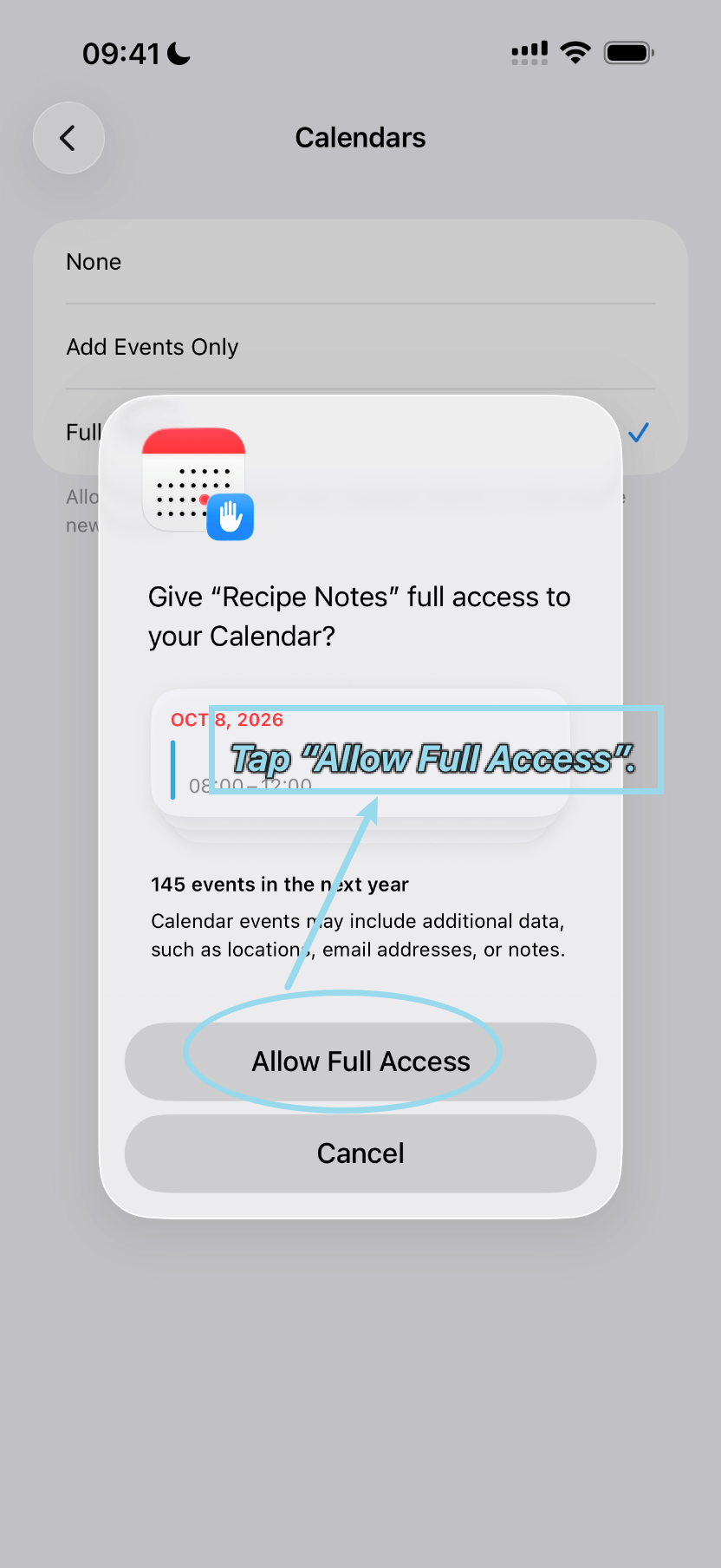 Allow Full Access - Step 5