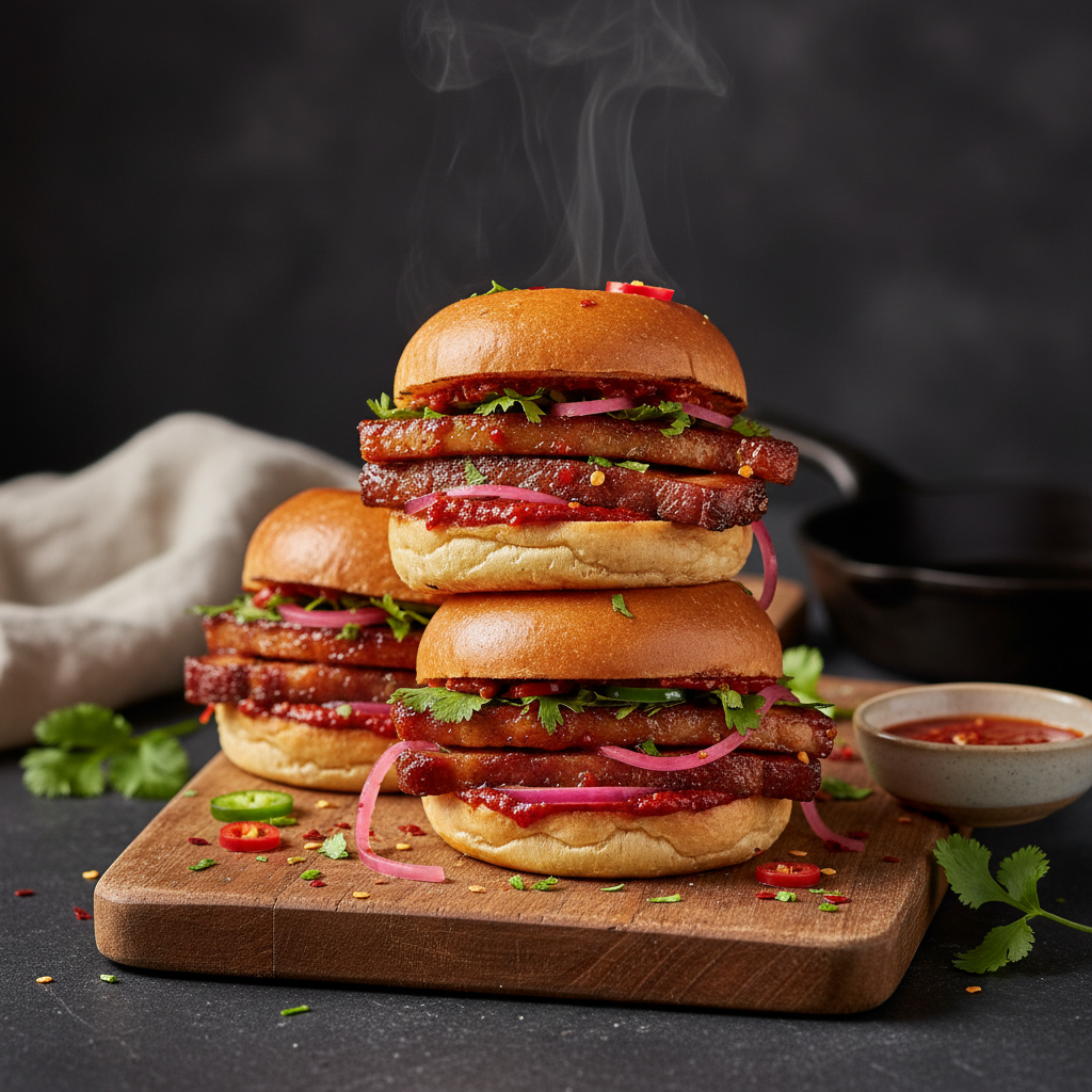 Spicy Pork Belly Sliders