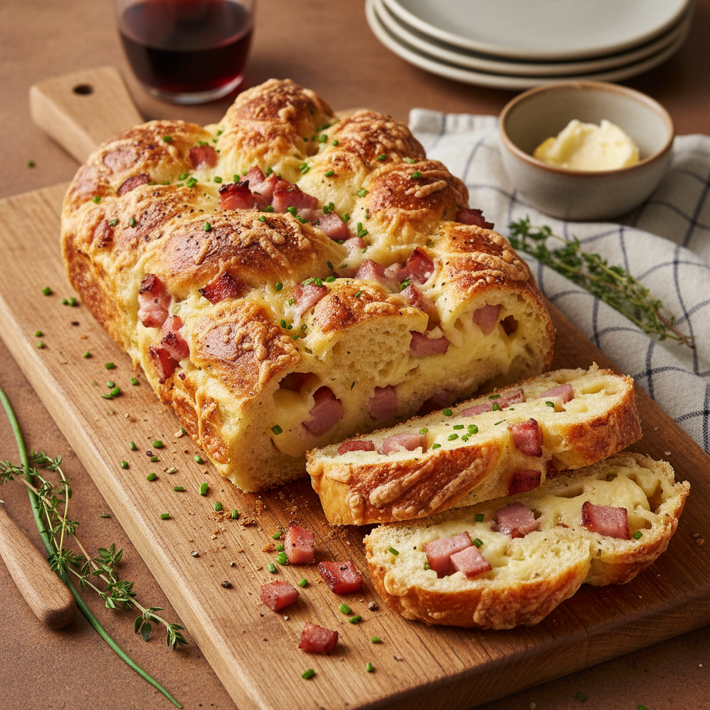 Savory Gruyère Bread With Ham
